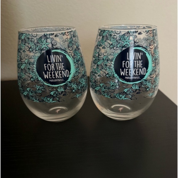 2 HUGE 27 Ounce Margaritaville Turquoise Shell Oversize Stemless Winegla… - Picture 5 of 9